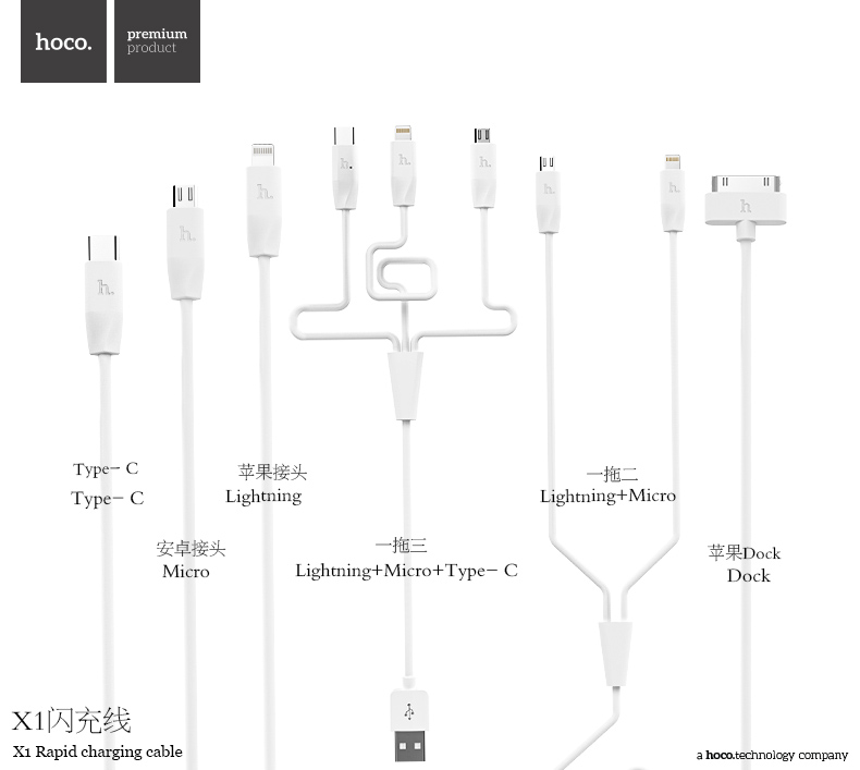 Кабель USB Hoco X1 Micro белый 2м
