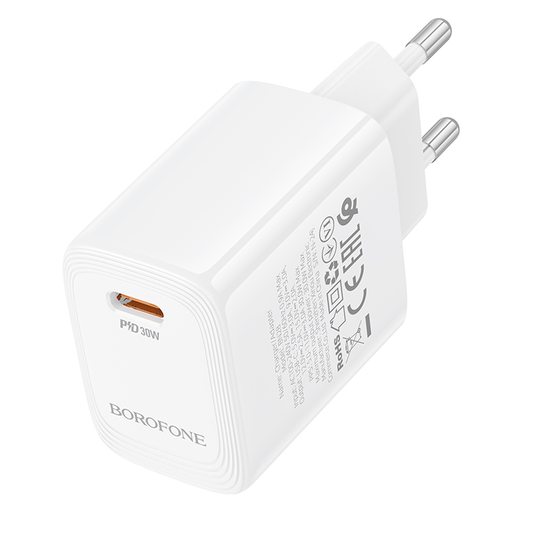 Сетевое зарядное устройство BOROFONE BN28, PD30W Type-C, цвет белый