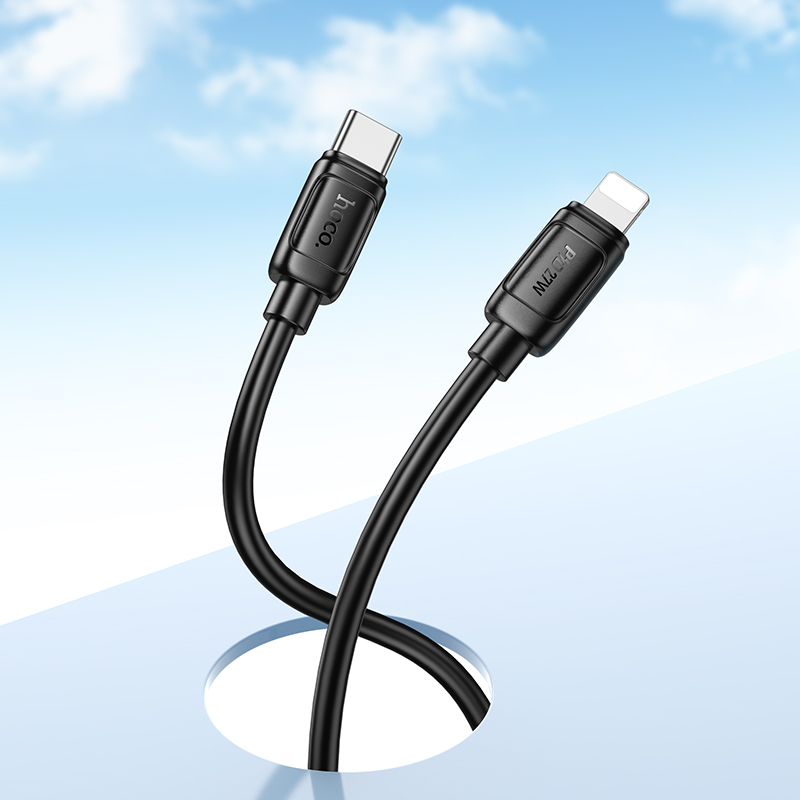 Кабель USB-C Hoco X115 27W PD Type-C/Lightning черный 1м