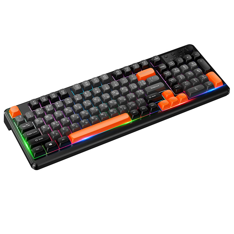 Клавиатура Hoco GM751, беспроводная+USB, цвет черный