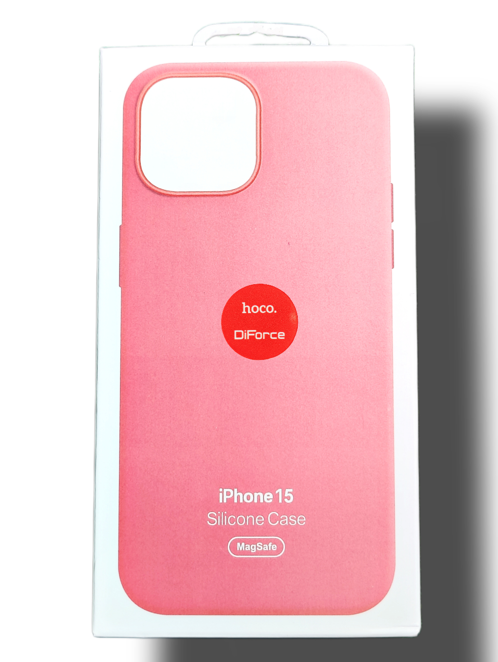 Чехол для iPhone 15 Silicone Case, Magsafe, ярко-розовый