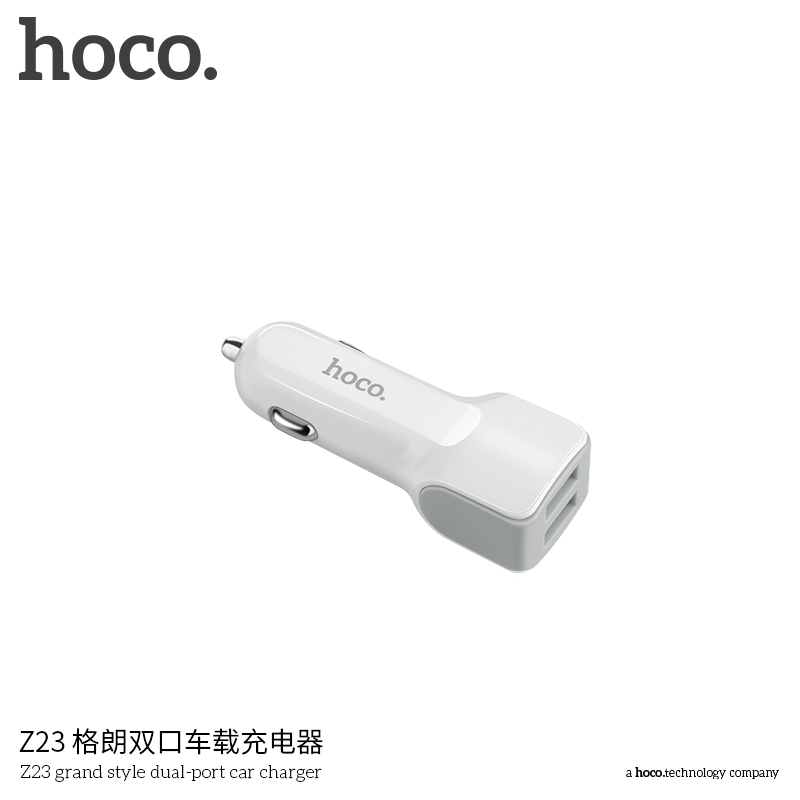 АЗУ Hoco Z23, 2,4А 2USB, цвет белый 