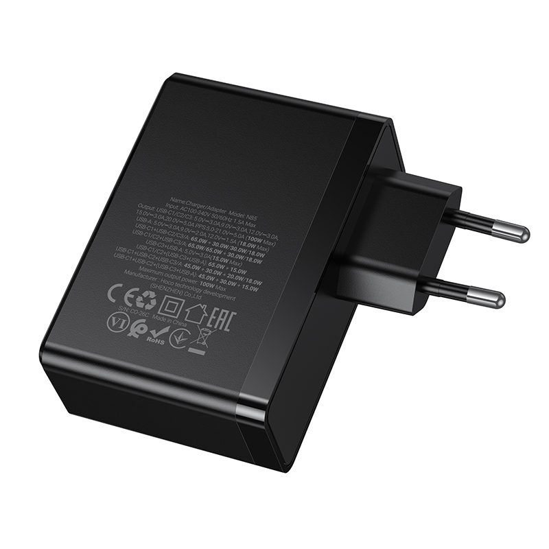 Сетевое зарядное устройство Hoco N85 PD100W (3C1A), цвет черный