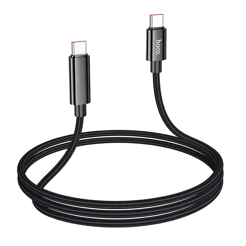 Кабель USB-C Hoco U125 Type-C/Type-C, 5A, 100W, черный 1.2м