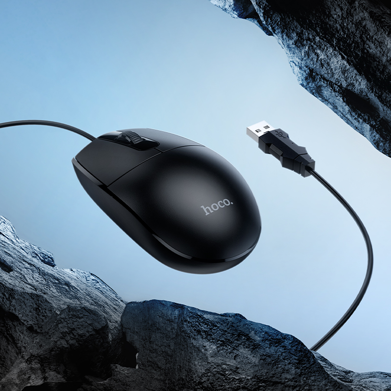 Мышь Hoco GM50, проводная USB, цвет черный