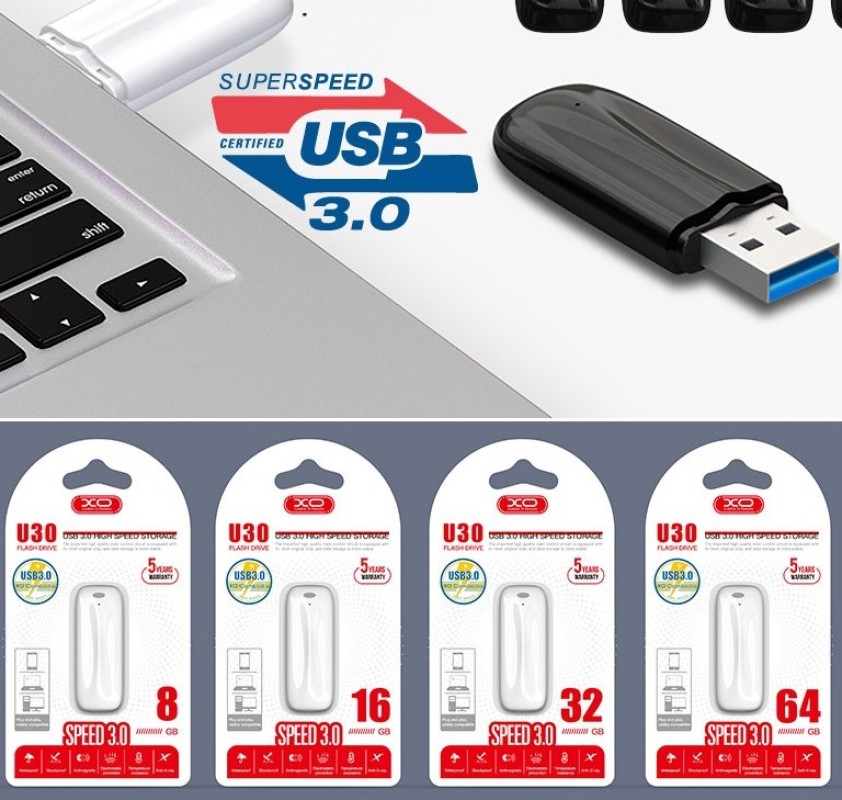 Внешний накопитель USB 3.0 XO U30 8Gb, белый