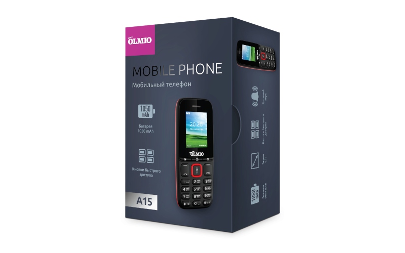 Сотовый телефон Olmio A15 черный