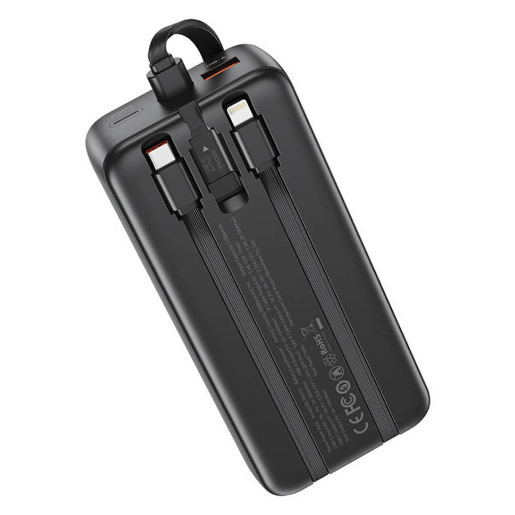 Внешний аккумулятор XO PR275, 20000mAh (PD20W) встроенный кабель Apple/Type-c